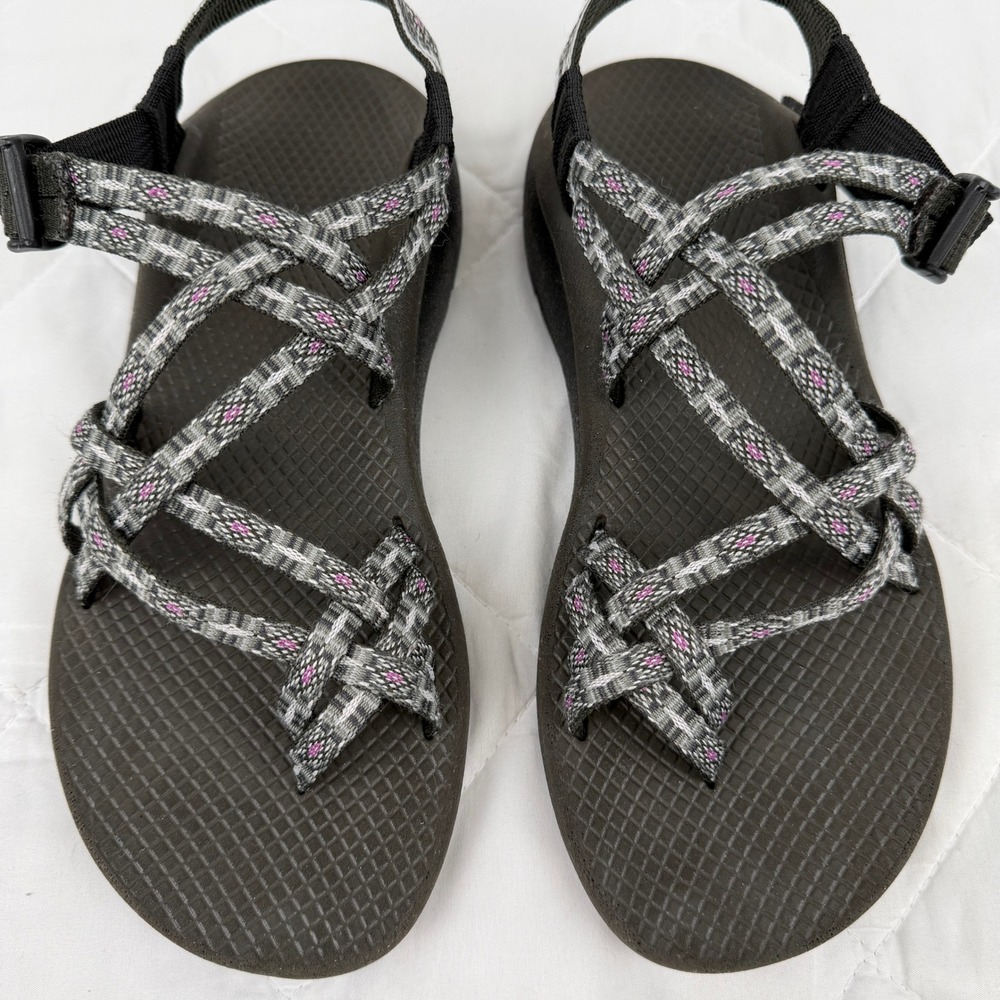 Chaco Z1 Classic Sport Sandals Womens 9 Gray Purple Adjustable Hiking Outdoor - Picture 6 of 13